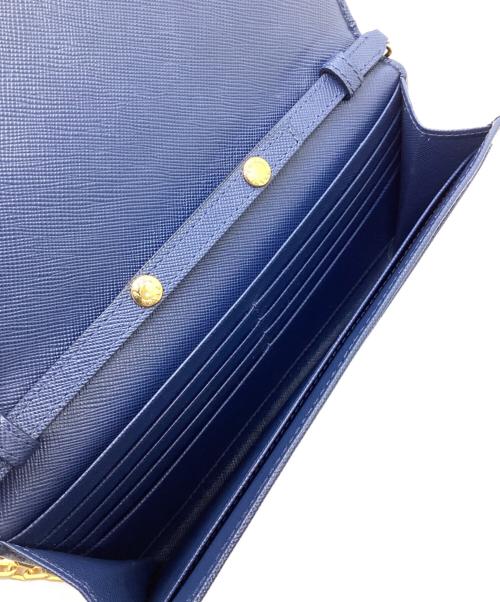 PRADA（プラダ）PRADA (プラダ) チェーンショルダーバッグ　サフィアーノ ブルーの古着・服飾アイテム