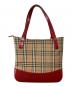 Burberry's (バーバリーズ) トートバッグ　ノバチェック ベージュ×レッド：13000円