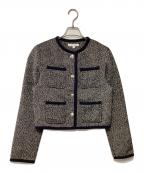 moussyマウジー）の古着「ツイードジャケット」｜ブラック×ホワイト
