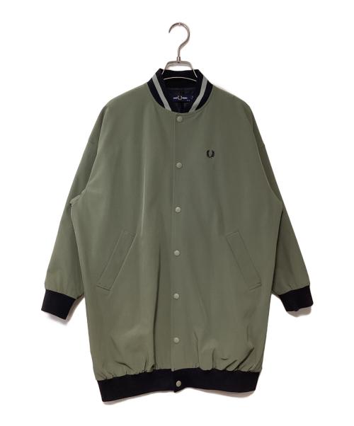 FRED PERRY（フレッドペリー）FRED PERRY (フレッドペリー) ロングジャケット カーキ×ブラック サイズ:D36の古着・服飾アイテム