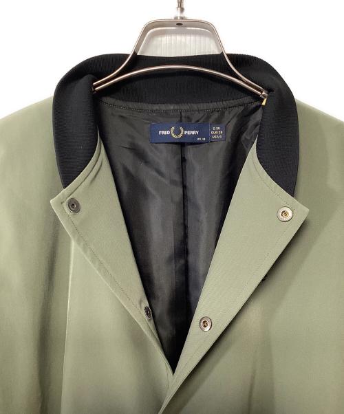 FRED PERRY（フレッドペリー）FRED PERRY (フレッドペリー) ロングジャケット カーキ×ブラック サイズ:D36の古着・服飾アイテム