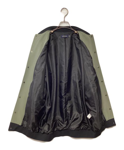 FRED PERRY（フレッドペリー）FRED PERRY (フレッドペリー) ロングジャケット カーキ×ブラック サイズ:D36の古着・服飾アイテム
