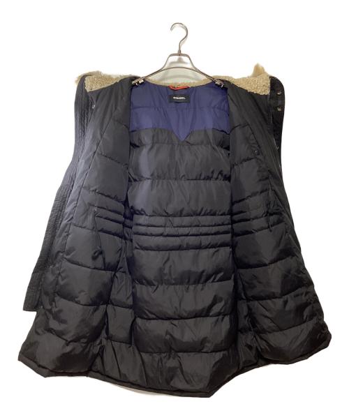 DIESEL（ディーゼル）DIESEL (ディーゼル) ファー付きモッズコート ブラック サイズ:Mの古着・服飾アイテム