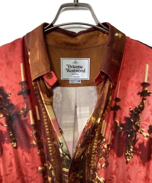 Vivienne Westwood（ヴィヴィアンウエストウッド）Vivienne Westwood (ヴィヴィアンウエストウッド) 柄シャツ レッド×ブラウン サイズ:46の古着・服飾アイテム