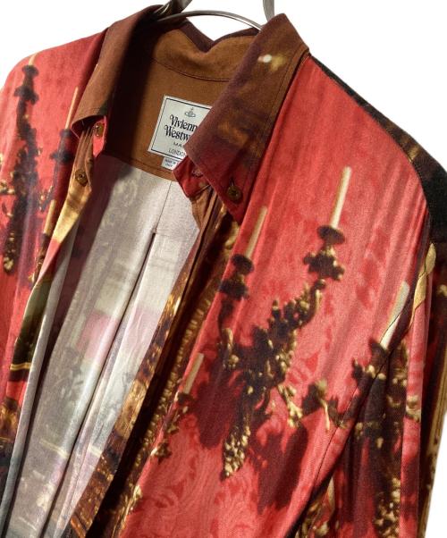 Vivienne Westwood（ヴィヴィアンウエストウッド）Vivienne Westwood (ヴィヴィアンウエストウッド) 柄シャツ レッド×ブラウン サイズ:46の古着・服飾アイテム