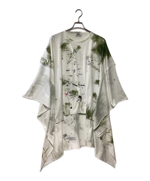 Vivienne Westwood（ヴィヴィアンウエストウッド）Vivienne Westwood (ヴィヴィアンウエストウッド) オーバーサイズカットソー グリーン×ホワイト サイズ:Fの古着・服飾アイテム