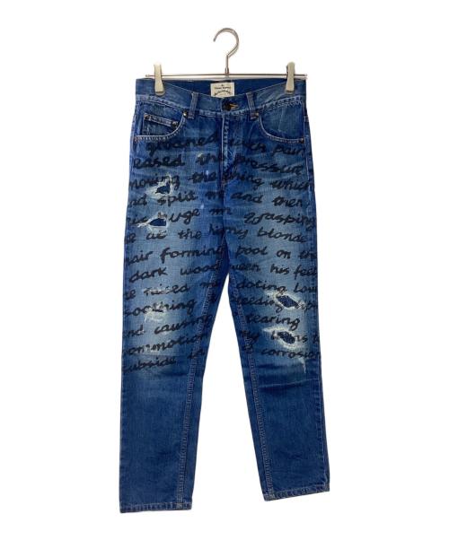 Vivienne Westwood（ヴィヴィアンウエストウッド）Vivienne Westwood (ヴィヴィアンウエストウッド) ダメージ加工デニムパンツ インディゴ サイズ:36の古着・服飾アイテム