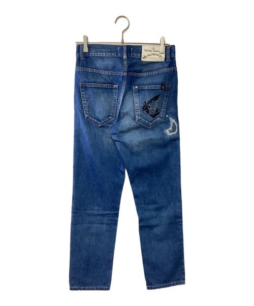 Vivienne Westwood（ヴィヴィアンウエストウッド）Vivienne Westwood (ヴィヴィアンウエストウッド) ダメージ加工デニムパンツ インディゴ サイズ:36の古着・服飾アイテム