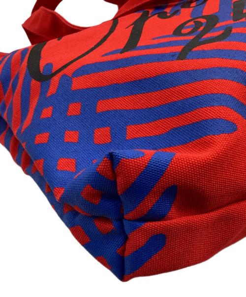 Vivienne Westwood（ヴィヴィアンウエストウッド）Vivienne Westwood (ヴィヴィアンウエストウッド) キャンバストートバッグ レッド×ネイビーの古着・服飾アイテム