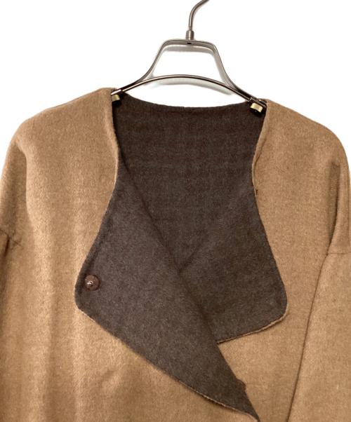 TSUHARU by samansa Mos2（ツハル バイ サマンサモスモス）TSUHARU by samansa Mos2 (ツハル バイ サマンサモスモス) リバーシブルコート ベージュ×ブラウン サイズ:Fの古着・服飾アイテム