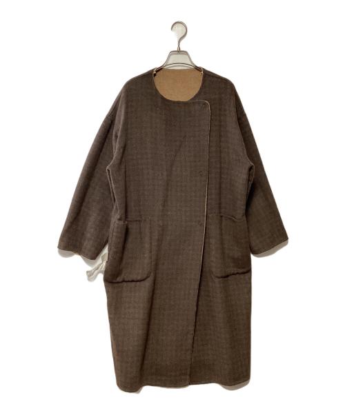 TSUHARU by samansa Mos2（ツハル バイ サマンサモスモス）TSUHARU by samansa Mos2 (ツハル バイ サマンサモスモス) リバーシブルコート ベージュ×ブラウン サイズ:Fの古着・服飾アイテム