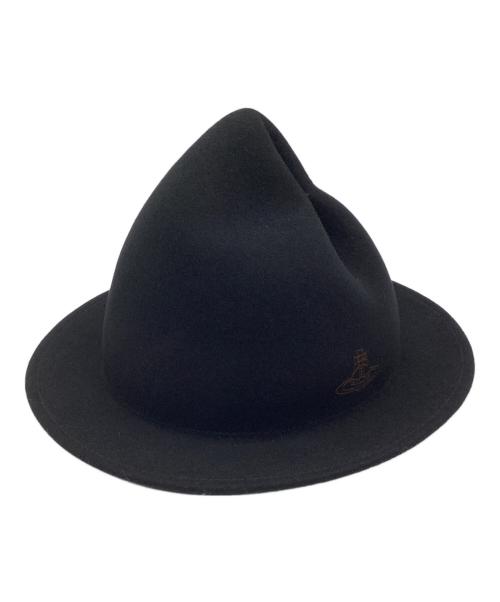 Vivienne Westwood（ヴィヴィアンウエストウッド）Vivienne Westwood (ヴィヴィアンウエストウッド) ウールハット ブラック サイズ:M~L 未使用品の古着・服飾アイテム