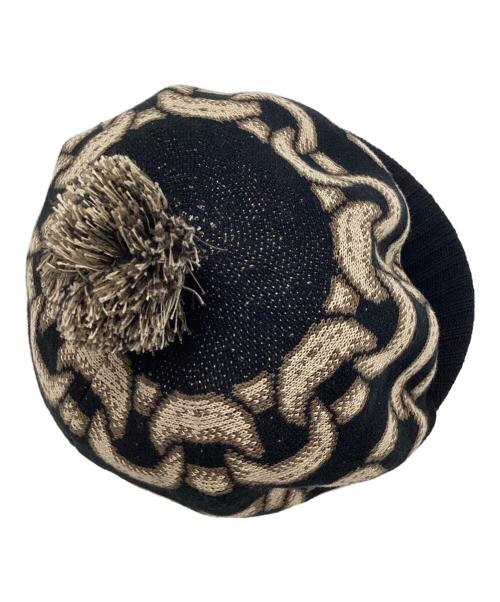 Vivienne Westwood（ヴィヴィアンウエストウッド）Vivienne Westwood (ヴィヴィアンウエストウッド) ニットキャスケット ベージュ×ブラック サイズ:S~Mの古着・服飾アイテム