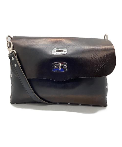 Vivienne Westwood（ヴィヴィアンウエストウッド）Vivienne Westwood (ヴィヴィアンウエストウッド) レザーショルダーバッグ ブラウンの古着・服飾アイテム