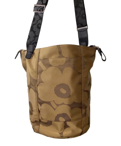 marimekko（マリメッコ）marimekko (マリメッコ) ロゴストラップショルダーバッグ ベージュの古着・服飾アイテム