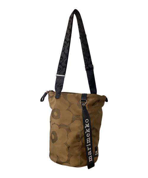 marimekko（マリメッコ）marimekko (マリメッコ) ロゴストラップショルダーバッグ ベージュの古着・服飾アイテム