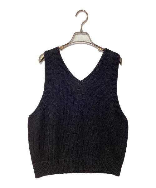 LOHEN（ローヘン）LOHEN (ローヘン) Vネックコンバクトニットベスト ブラック サイズ:Fの古着・服飾アイテム