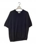 STILL BY HANDスティルバイハンド）の古着「Half sleeve knit t-shirt」｜ブラック