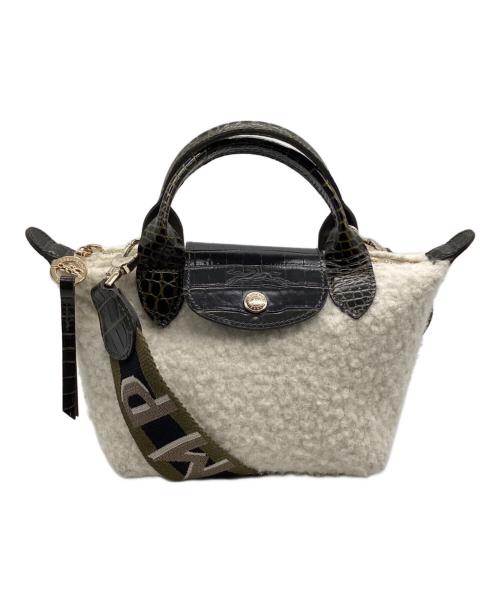 LONGCHAMP（ロンシャン）LONGCHAMP (ロンシャン) 2WAYショルダーバッグ アイボリー×カーキの古着・服飾アイテム