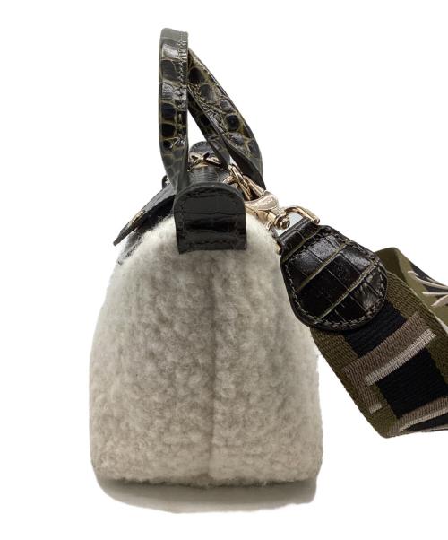 LONGCHAMP（ロンシャン）LONGCHAMP (ロンシャン) 2WAYショルダーバッグ アイボリー×カーキの古着・服飾アイテム