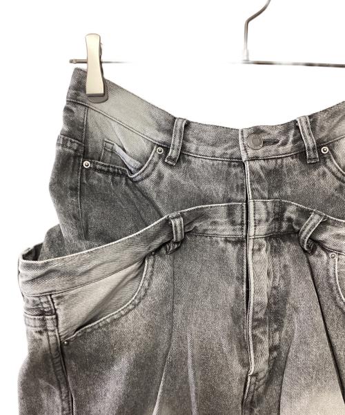 THE TOE（ザ・トゥー）THE TOE (ザ・トゥー) LexingtonDoubleBeltDenimPants グレー サイズ:Mの古着・服飾アイテム