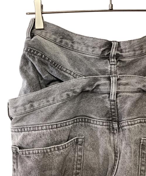 THE TOE（ザ・トゥー）THE TOE (ザ・トゥー) LexingtonDoubleBeltDenimPants グレー サイズ:Mの古着・服飾アイテム