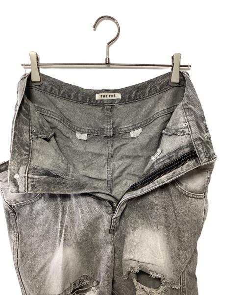 THE TOE（ザ・トゥー）THE TOE (ザ・トゥー) LexingtonDoubleBeltDenimPants グレー サイズ:Mの古着・服飾アイテム