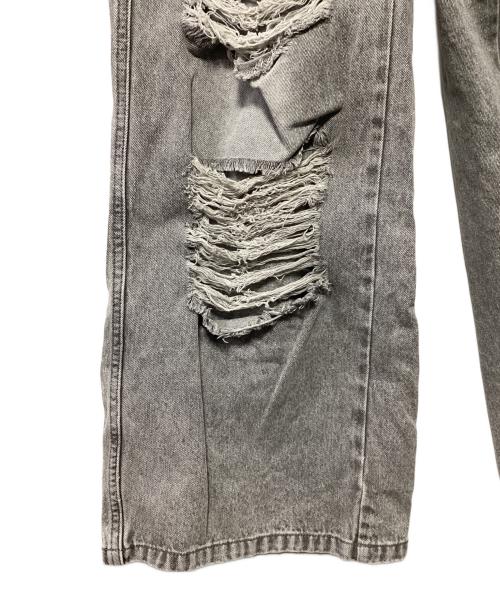 THE TOE（ザ・トゥー）THE TOE (ザ・トゥー) LexingtonDoubleBeltDenimPants グレー サイズ:Mの古着・服飾アイテム