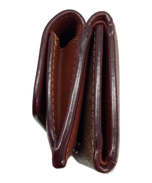 COACH（コーチ）COACH (コーチ) ミニ トライフォールド ウォレット ベージュ×ブラウンの古着・服飾アイテム