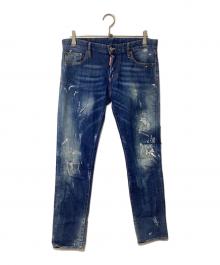 DSQUARED2（ディースクエアード）の古着「ペンキダメージデニムパンツ　Slim Jean」｜インディゴ