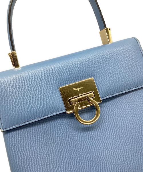 Salvatore Ferragamo（サルヴァトーレ フェラガモ）Salvatore Ferragamo (サルヴァトーレ フェラガモ) ガンチーニハンドバッグ ブルーの古着・服飾アイテム