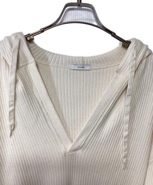 CLANE（クラネ）CLANE (クラネ) ヘビー リブフーディ アイボリー サイズ:1の古着・服飾アイテム