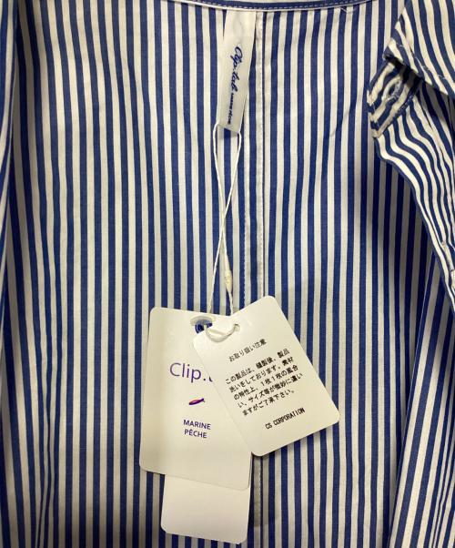 CLIP.TAB（クリップタブ）CLIP.TAB (クリップタブ) シャツワンピース ブルー×ホワイト サイズ:2 未使用品の古着・服飾アイテム