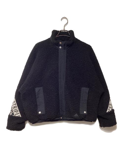 adidas（アディダス）adidas (アディダス) ビッグシルエットボアジャケット ブラック サイズ:Mの古着・服飾アイテム