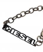 DIESELディーゼル）の古着「ロゴブレスレット」｜ブラック×シルバー