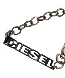 DIESEL（ディーゼル）の古着「ロゴブレスレット」｜ブラック×シルバー