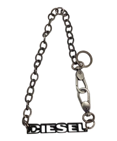 DIESEL（ディーゼル）DIESEL (ディーゼル) ロゴブレスレット ブラック×シルバーの古着・服飾アイテム