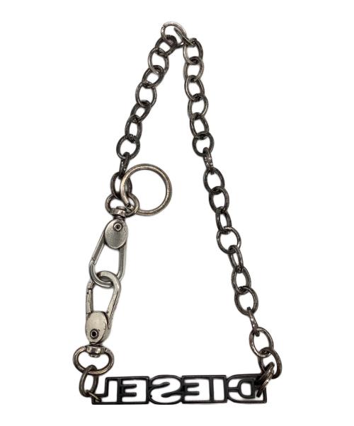 DIESEL（ディーゼル）DIESEL (ディーゼル) ロゴブレスレット ブラック×シルバーの古着・服飾アイテム