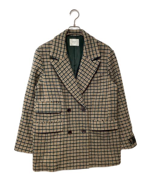 Ameri（アメリ）Ameri (アメリ) 21AW ECO WOOL BIG JACKET ブラウン×グリーン サイズ:Fの古着・服飾アイテム