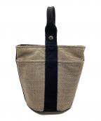 HERMESエルメス）の古着「ハンドバッグ　サクソーPM」｜ベージュ×ブラック