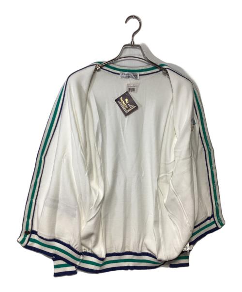 Burberry's（バーバリー）Burberry's (バーバリーズ) 厚手カーディガン ホワイト×ブルー サイズ:40の古着・服飾アイテム