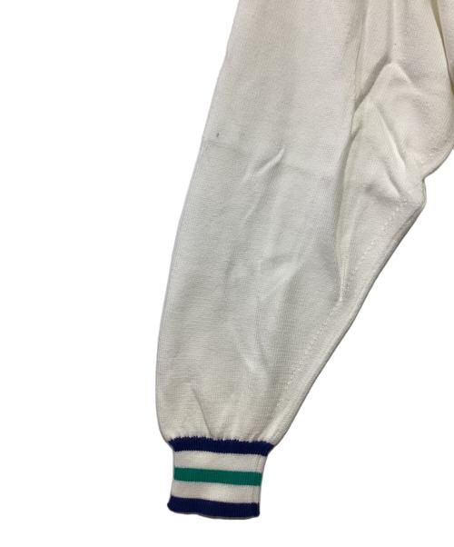 Burberry's（バーバリー）Burberry's (バーバリーズ) 厚手カーディガン ホワイト×ブルー サイズ:40の古着・服飾アイテム