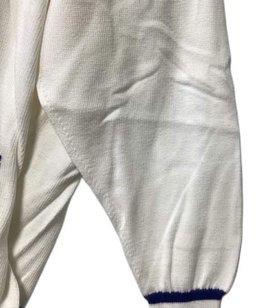 Burberry's（バーバリー）Burberry's (バーバリーズ) 厚手カーディガン ホワイト×ブルー サイズ:40の古着・服飾アイテム