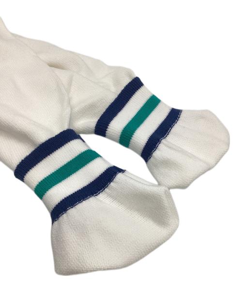 Burberry's（バーバリー）Burberry's (バーバリーズ) 厚手カーディガン ホワイト×ブルー サイズ:40の古着・服飾アイテム