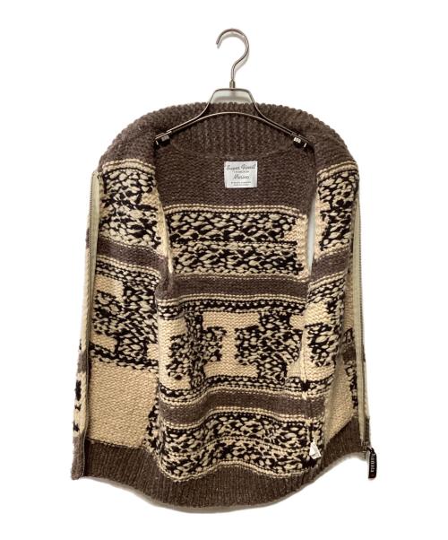 KANATA（カナタ）KANATA (カナタ) カウチンニットベスト ブラウン×ベージュ サイズ:記載なしの古着・服飾アイテム