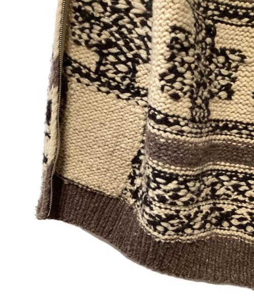 KANATA（カナタ）KANATA (カナタ) カウチンニットベスト ブラウン×ベージュ サイズ:記載なしの古着・服飾アイテム