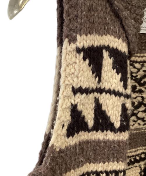 KANATA（カナタ）KANATA (カナタ) カウチンニットベスト ブラウン×ベージュ サイズ:記載なしの古着・服飾アイテム