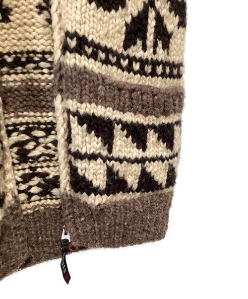 KANATA（カナタ）KANATA (カナタ) カウチンニットベスト ブラウン×ベージュ サイズ:記載なしの古着・服飾アイテム