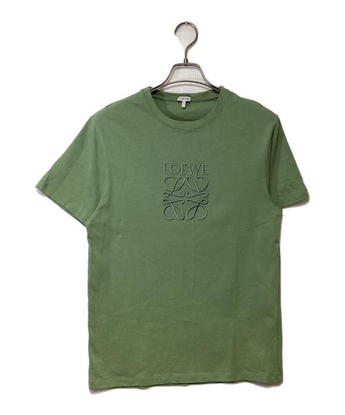 LOEWE（ロエベ）LOEWE (ロエベ) アナグラム刺繍Tシャツ グリーン サイズ:Sの古着・服飾アイテム