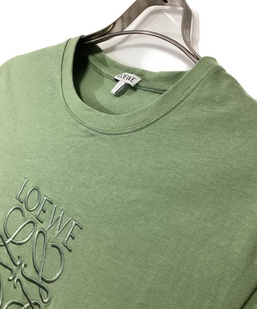 LOEWE（ロエベ）LOEWE (ロエベ) アナグラム刺繍Tシャツ グリーン サイズ:Sの古着・服飾アイテム